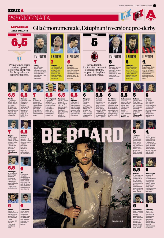 开云官网-意甲拉齐奥1比0胜AC米兰，帕夫洛维奇最高分|埃斯图皮尼安|体育赛事讨论|拉扎尔-帕夫洛维奇|意甲联赛|喵喵_新浪体育_新浪新闻